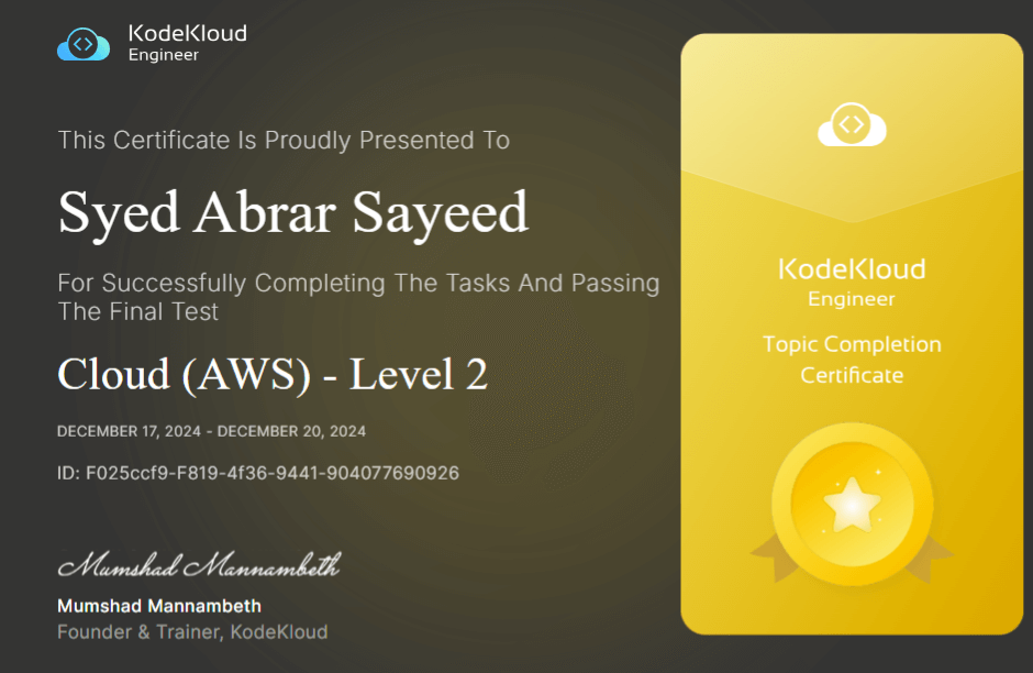 AWS Certification 2